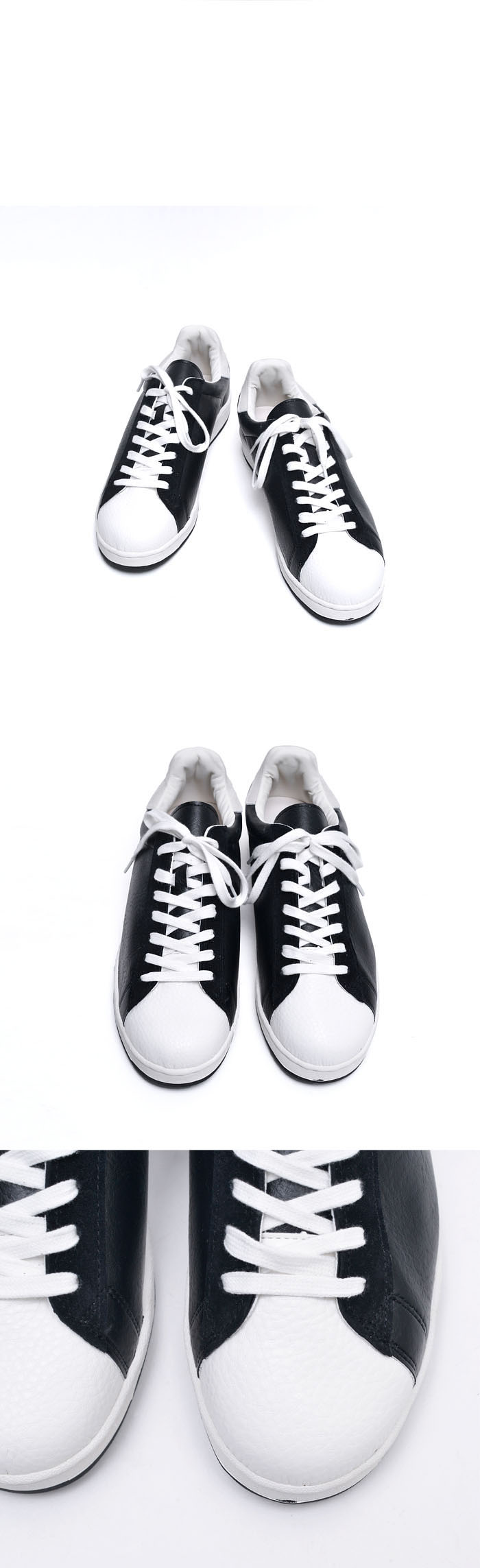 Glebe White Contrast Leather Zip Sneaker